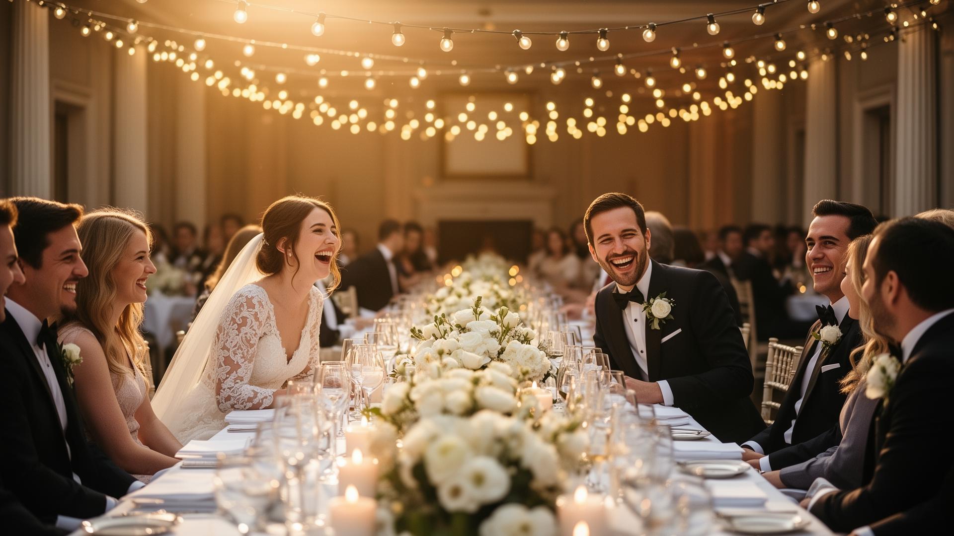 Elegant wedding reception table setting